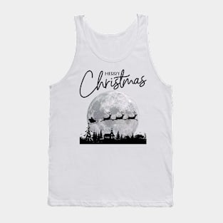 CHRISTMES Here Comes Flaying Santa Claus Giving Tank Top